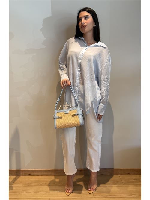 Maxi camicia in mussola di cotone DIECI MINUTI | FA759C35R1